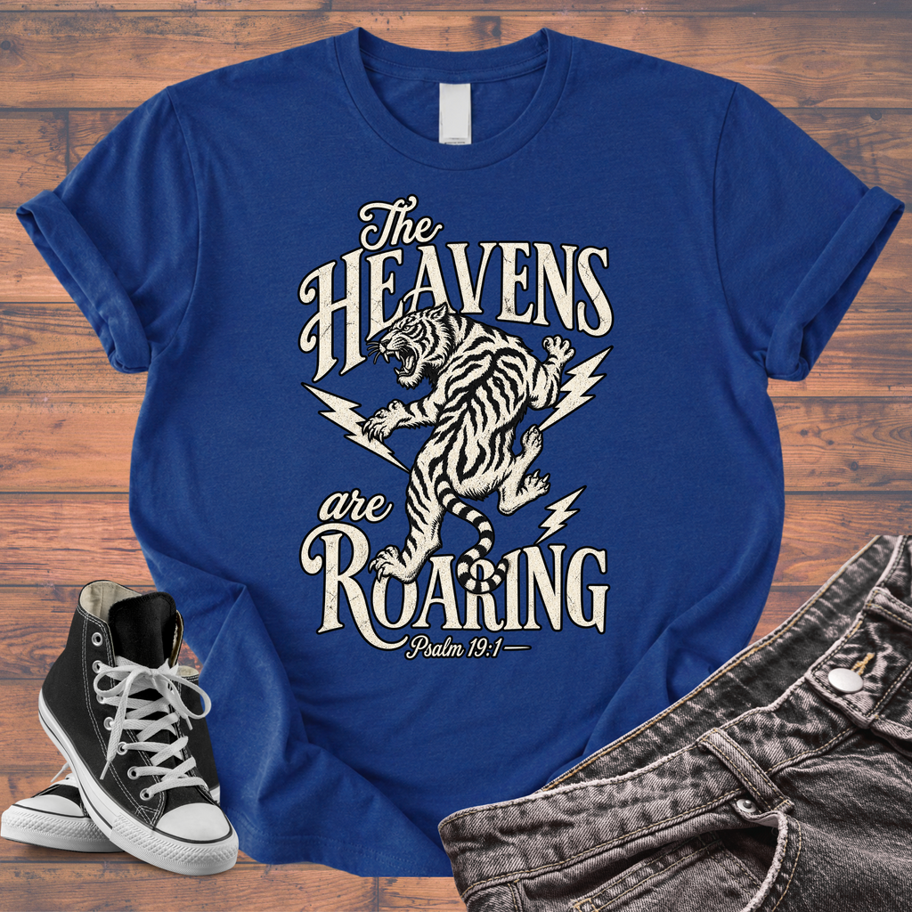 The Heavens Roaring Tiger T-Shirt — Vintage Lightning Rock Graphic Tee