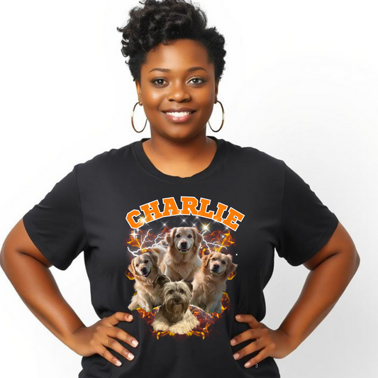 Custom Pet Portrait T-Shirt – Add Up to 5 Pets