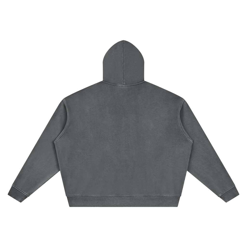 Unisex Vintage Wash Full Zip Boxy Hoodie