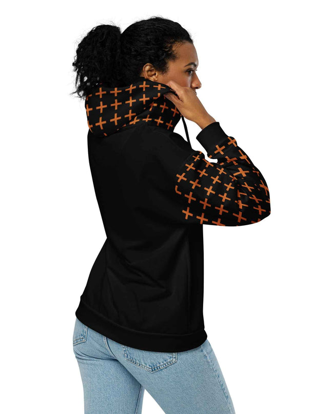 Signature Cross Zip Hoodie – Black/Orange