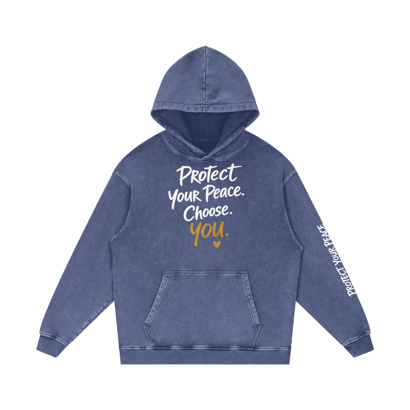 Snow Washed Loose Cotton Hoodie
