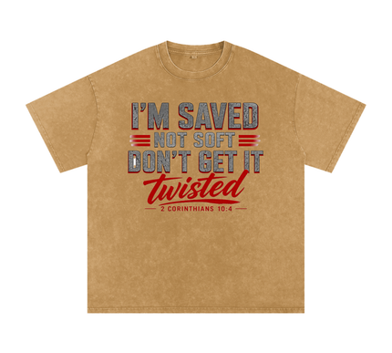Snow Washed Oversized Cotton T-Shirt