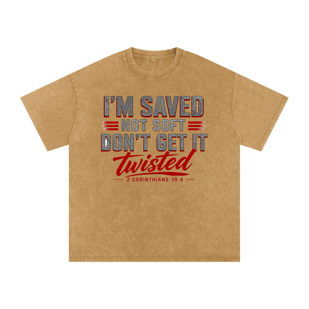 Saved Not Soft Snow-Washed Oversized T-Shirt