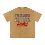 Saved Not Soft Snow-Washed Oversized T-Shirt