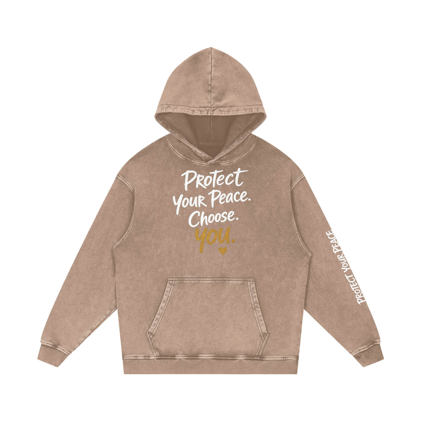 Snow Washed Loose Cotton Hoodie