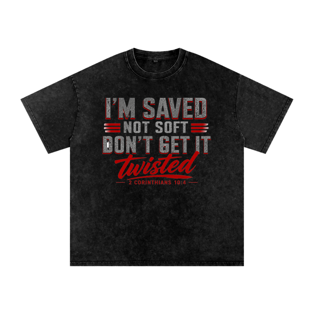 Saved Not Soft Snow-Washed Oversized T-Shirt