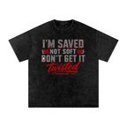 Saved Not Soft Snow-Washed Oversized T-Shirt