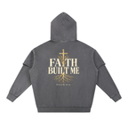 Snow Washed Raw Edge Double Layered Hoodie