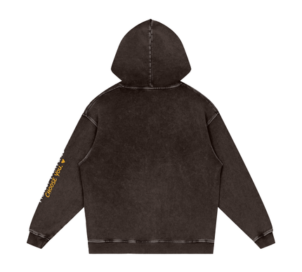 Snow Washed Loose Cotton Hoodie