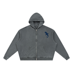 Unisex Vintage Wash Full Zip Boxy Hoodie