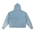 Vintage Washed Frayed-Hem Hoodie