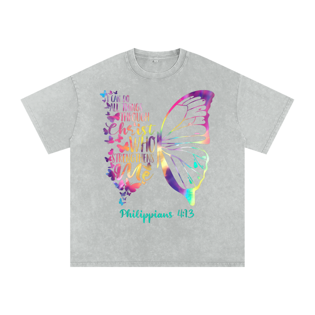 Snow Washed Oversized Cotton T-Shirt