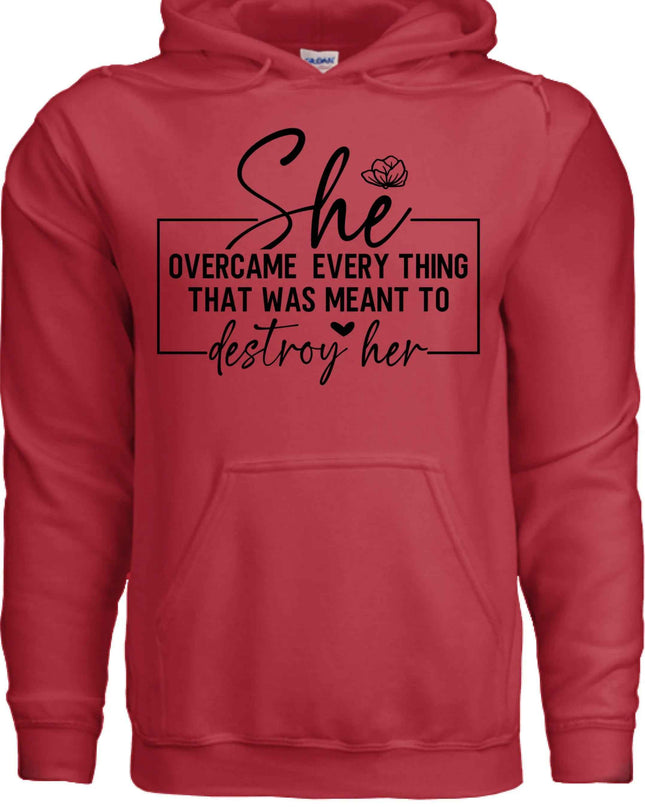 She Overcame Hoodie Inspirational Quote Hoodie