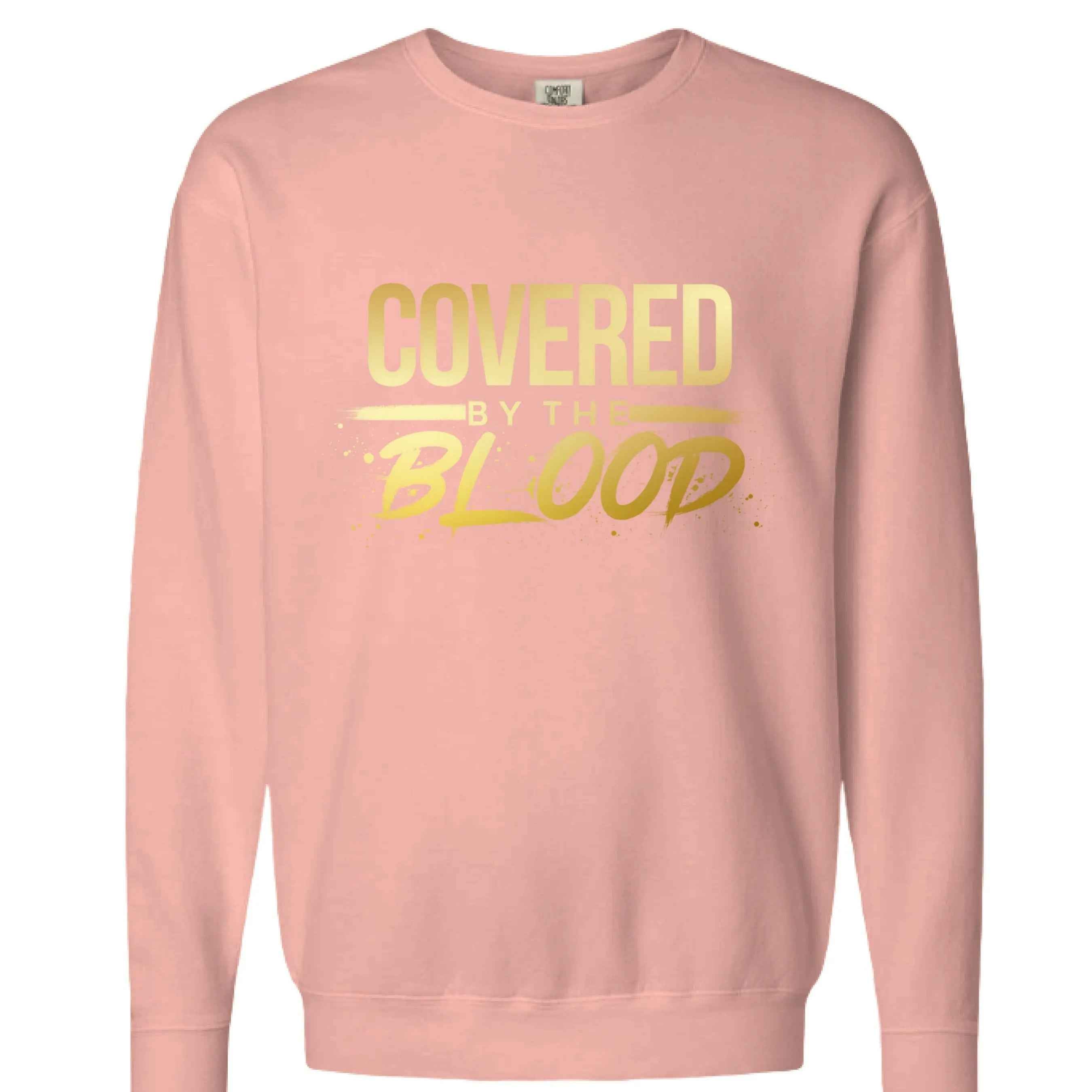Covered by the Blood Crewneck Sweatshirt - Christian Faith Apparel
