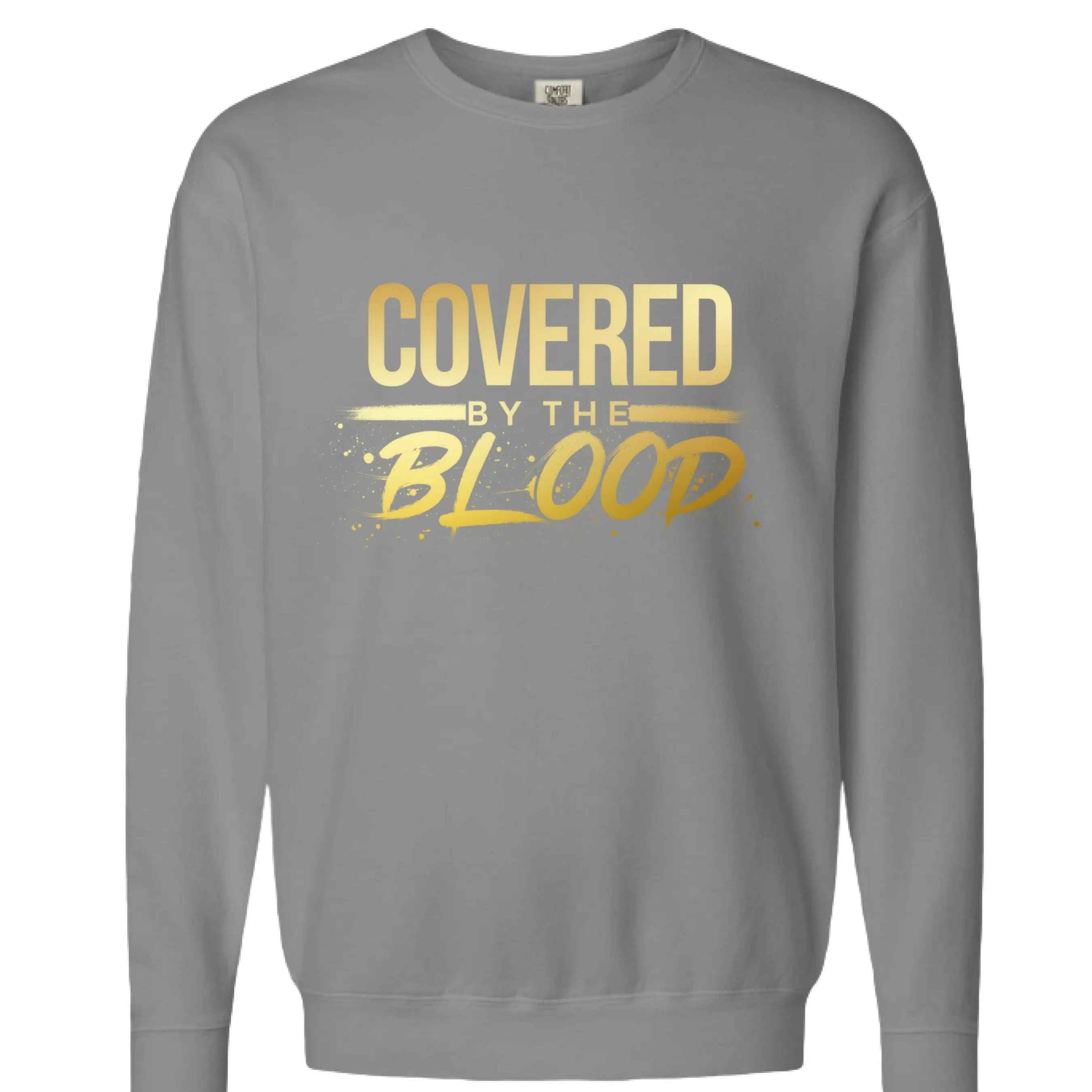 Covered by the Blood Crewneck Sweatshirt - Christian Faith Apparel