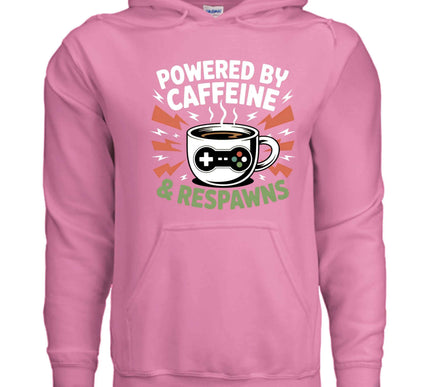 Powered by Caffeine & Respawns Sweatshirt – Funny Gamer Graphic Sweater
