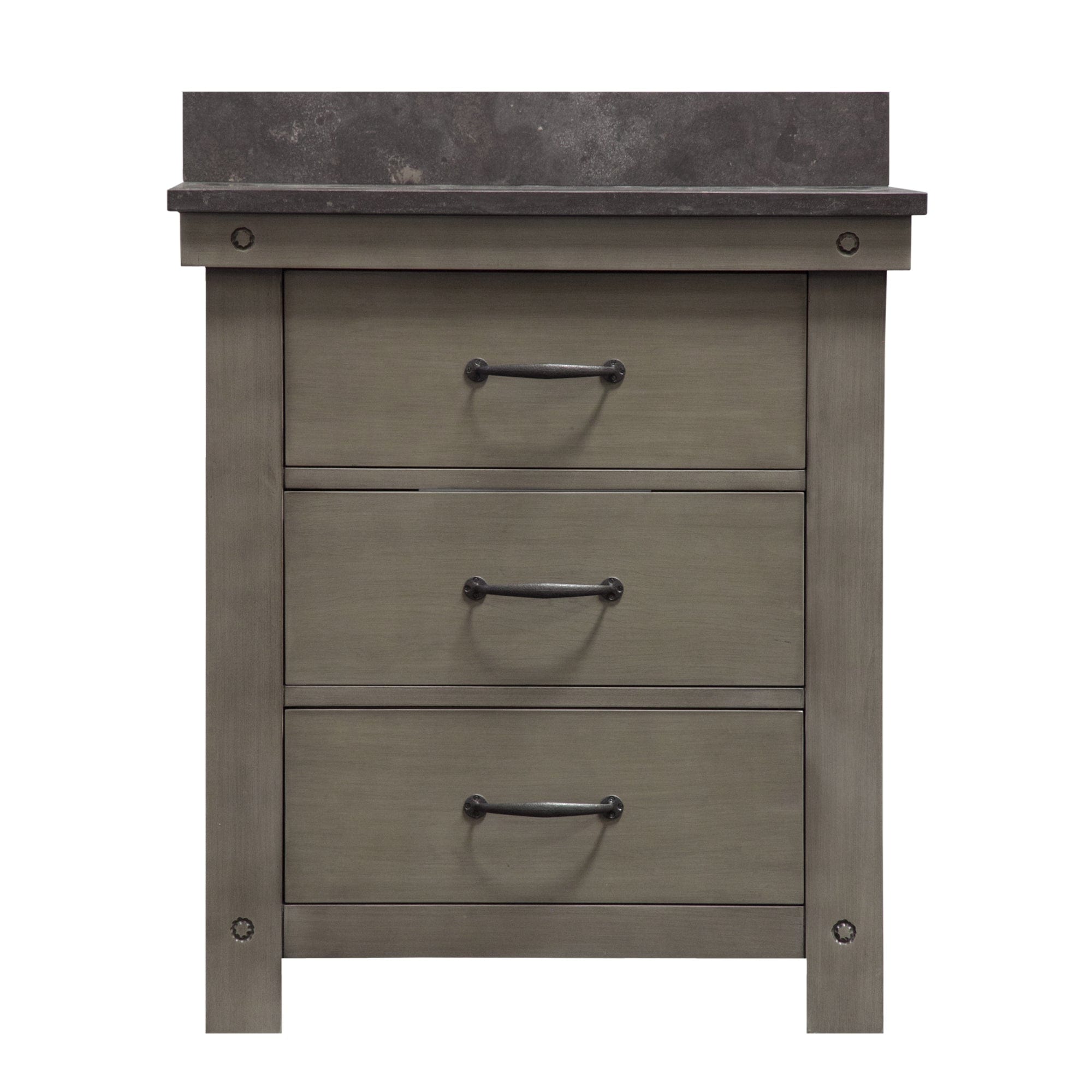 30 Inch Grizzle Grey Single Sink Bathroom Vanity With Faucet With Blue Limestone Counter Top From The ABERDEEN Collection - Molaix732030749610Bathroom VanitiesAB30BL03GG-000BX1203