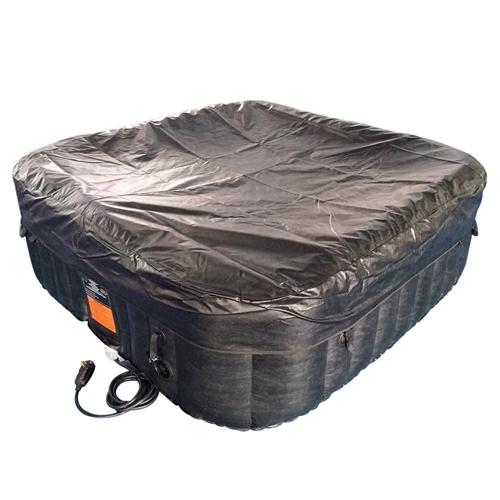 4 Person 160 Gallon Square Inflatable Black and White Hot Tub Spa With Cover by Aleko - Molaix601946608581Hot TubsHTISQ4BKWH-AP