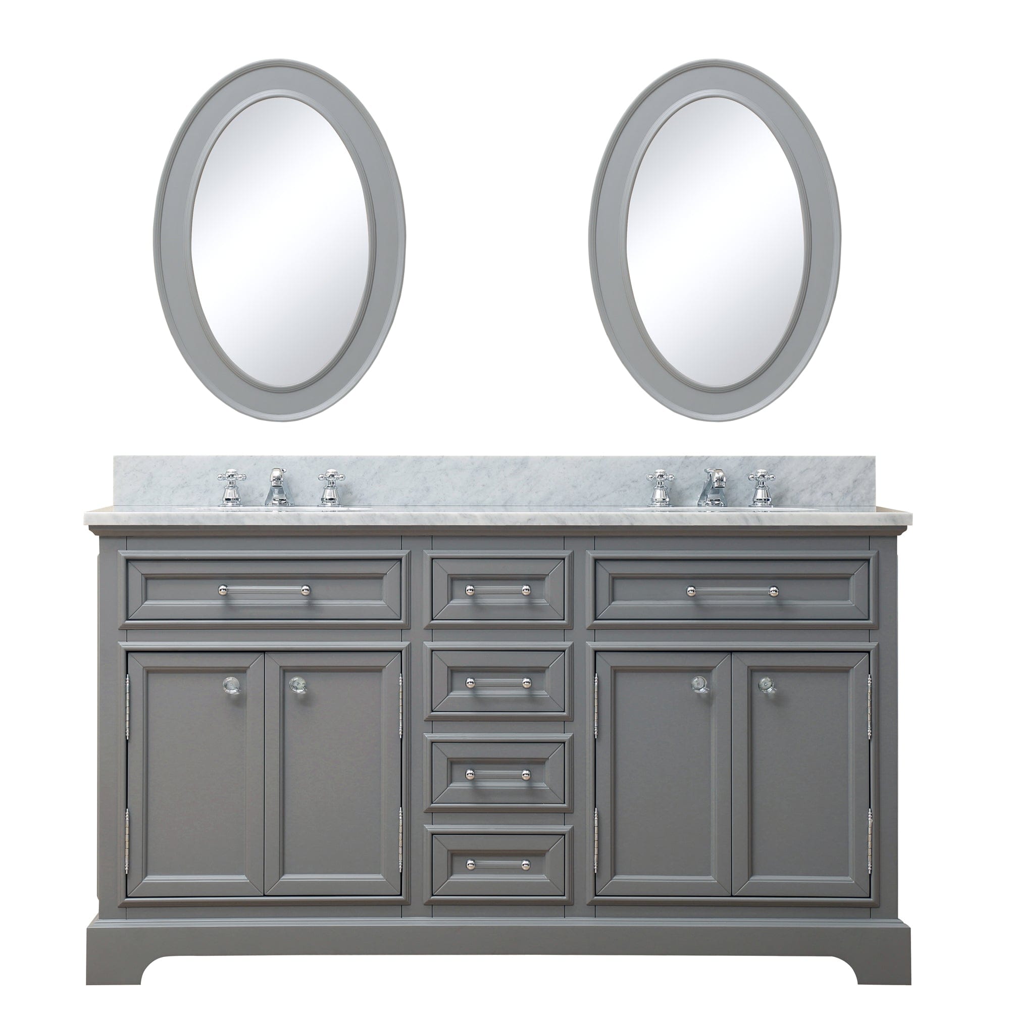60 Inch Cashmere Grey Double Sink Bathroom Vanity With Matching Framed Mirrors From The Derby Collection - Molaix700621683087DE60CW01CG-O21000000