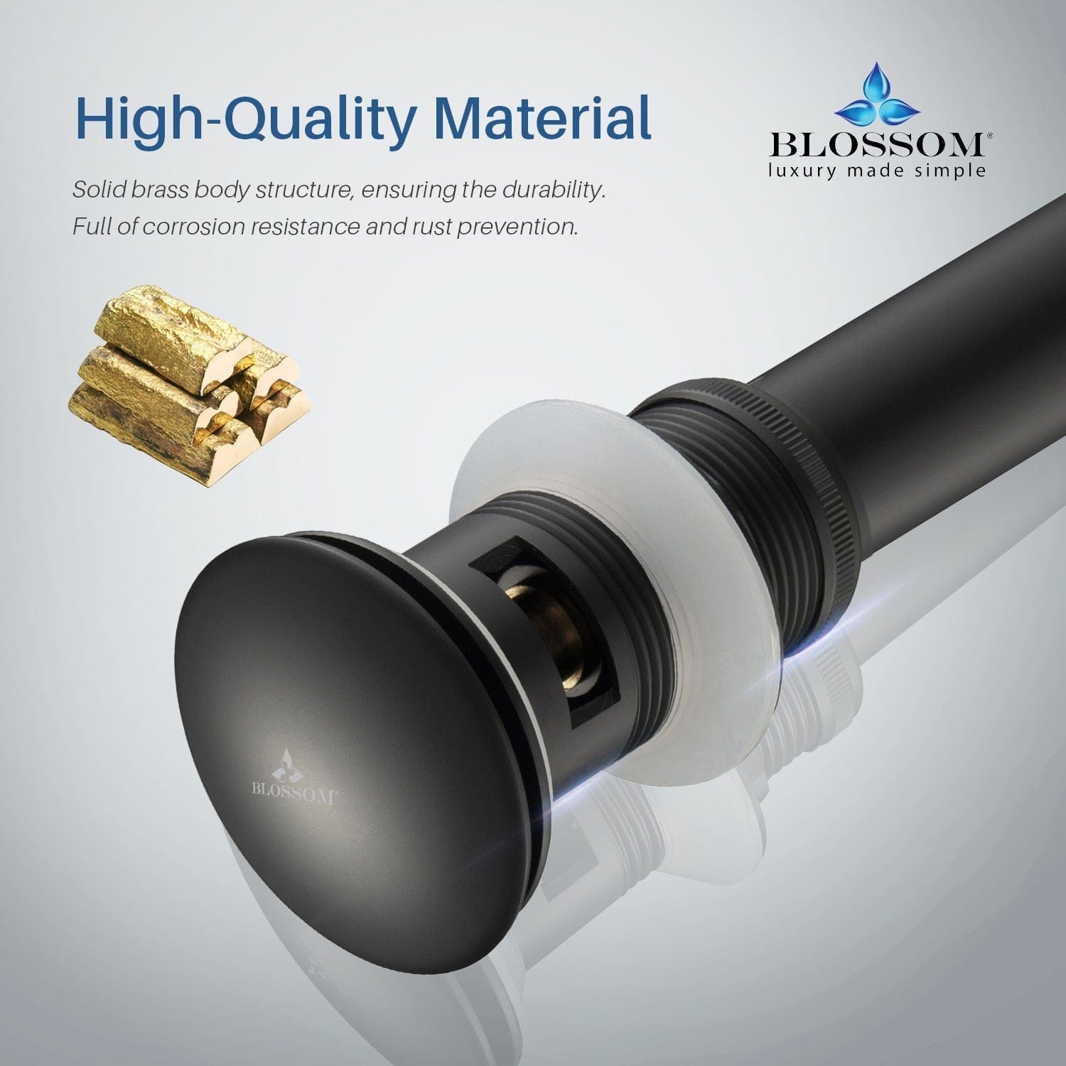 Accessory - 1-1/4 inch Brass Pop-up with Overflow - Matte Black - Molaix842708111219AccessoryBA02 001 04
