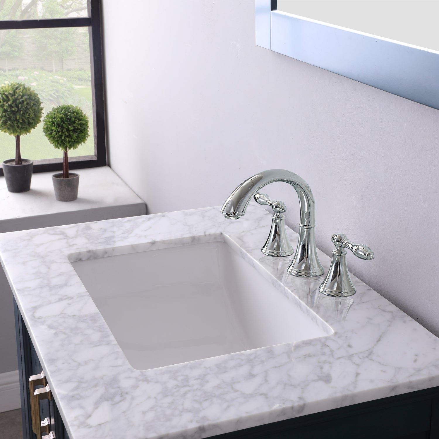 Altair Isla 30" Single Bathroom Vanity Set in Classic Blue and Carrara White Marble Countertop without Mirror 538030-CB-CA-NM - Molaix631112970747Vanity538030-CB-CA-NM