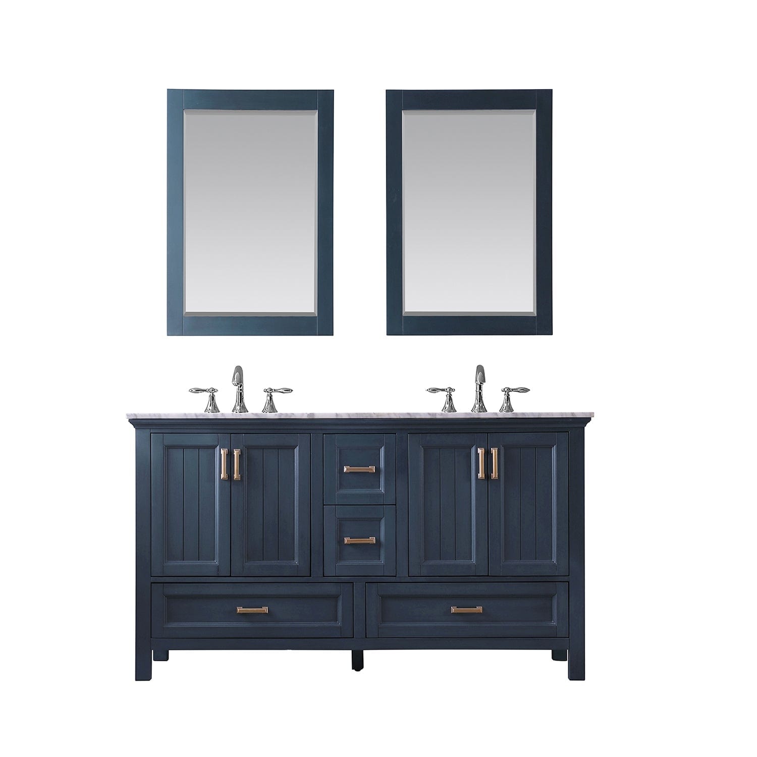 Altair Isla 60" Double Bathroom Vanity Set in Classic Blue and Carrara White Marble Countertop with Mirror 538060-CB-CA - Molaix631112970914Vanity538060-CB-CA