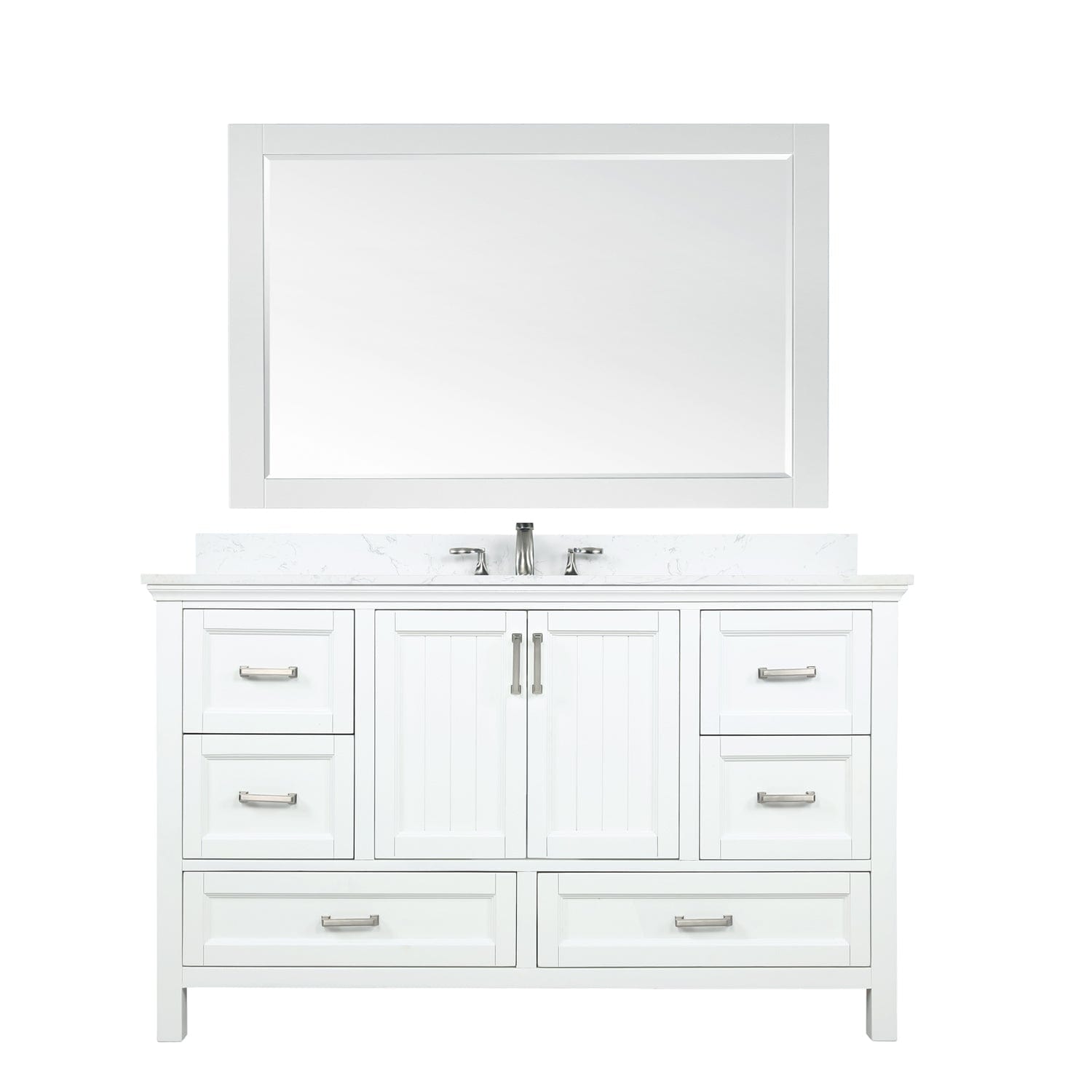 Altair Isla 60" Single Bathroom Vanity Set in White and Carrara White Marble Countertop with Mirror 538060S-WH-AW - Molaix696952511352Vanity538060S-WH-AW