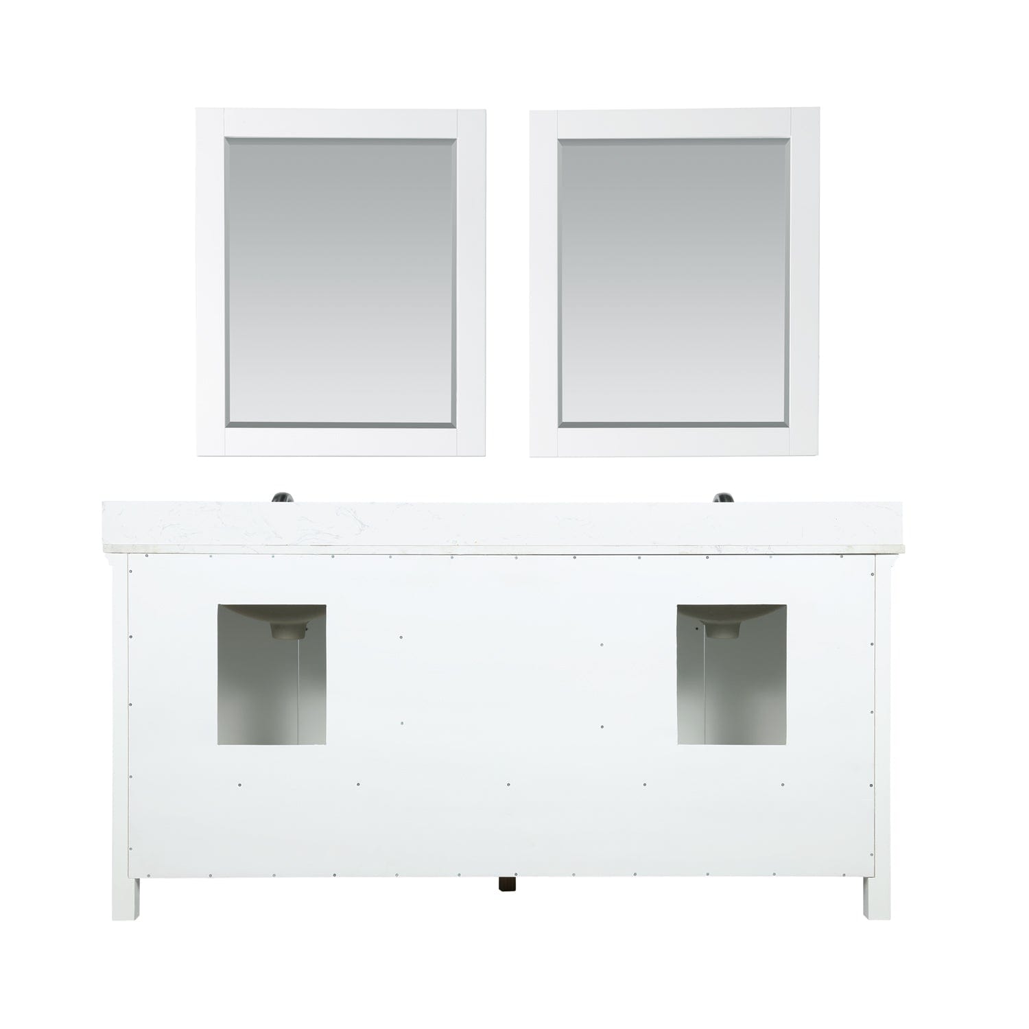 Altair Isla 72" Double Bathroom Vanity Set in White and Carrara White Marble Countertop with Mirror 538072-WH-AW - Molaix696952511376Vanity538072-WH-AW