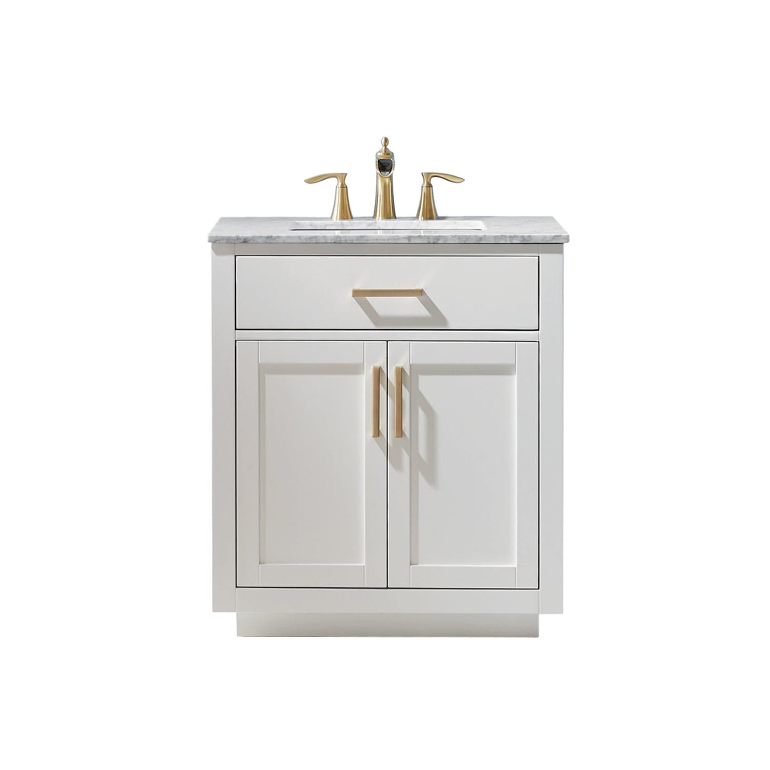Altair Ivy 30" Single Bathroom Vanity Set in White and Carrara White Marble Countertop without Mirror 531030-WH-CA-NM - Molaix631112971089Vanity531030-WH-CA-NM