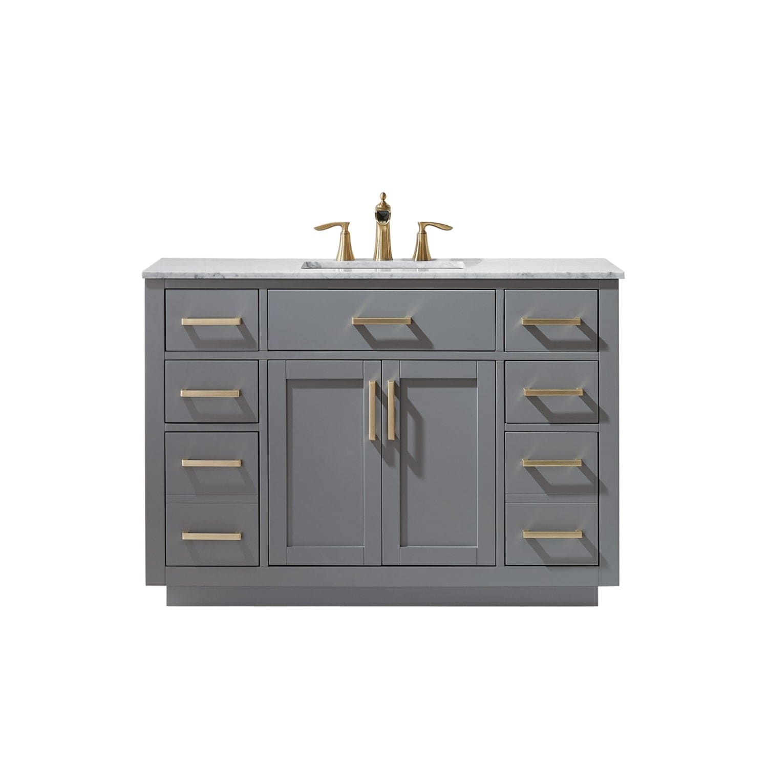 Altair Ivy 48" Single Bathroom Vanity Set in Gray and Carrara White Marble Countertop without Mirror 531048-GR-CA-NM - Molaix631112971164Vanity531048-GR-CA-NM