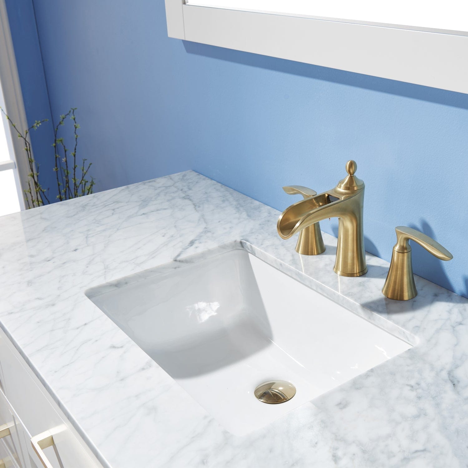 Altair Ivy 48" Single Bathroom Vanity Set in White and Carrara White Marble Countertop with Mirror 531048-WH-CA - Molaix631112971195Vanity531048-WH-CA