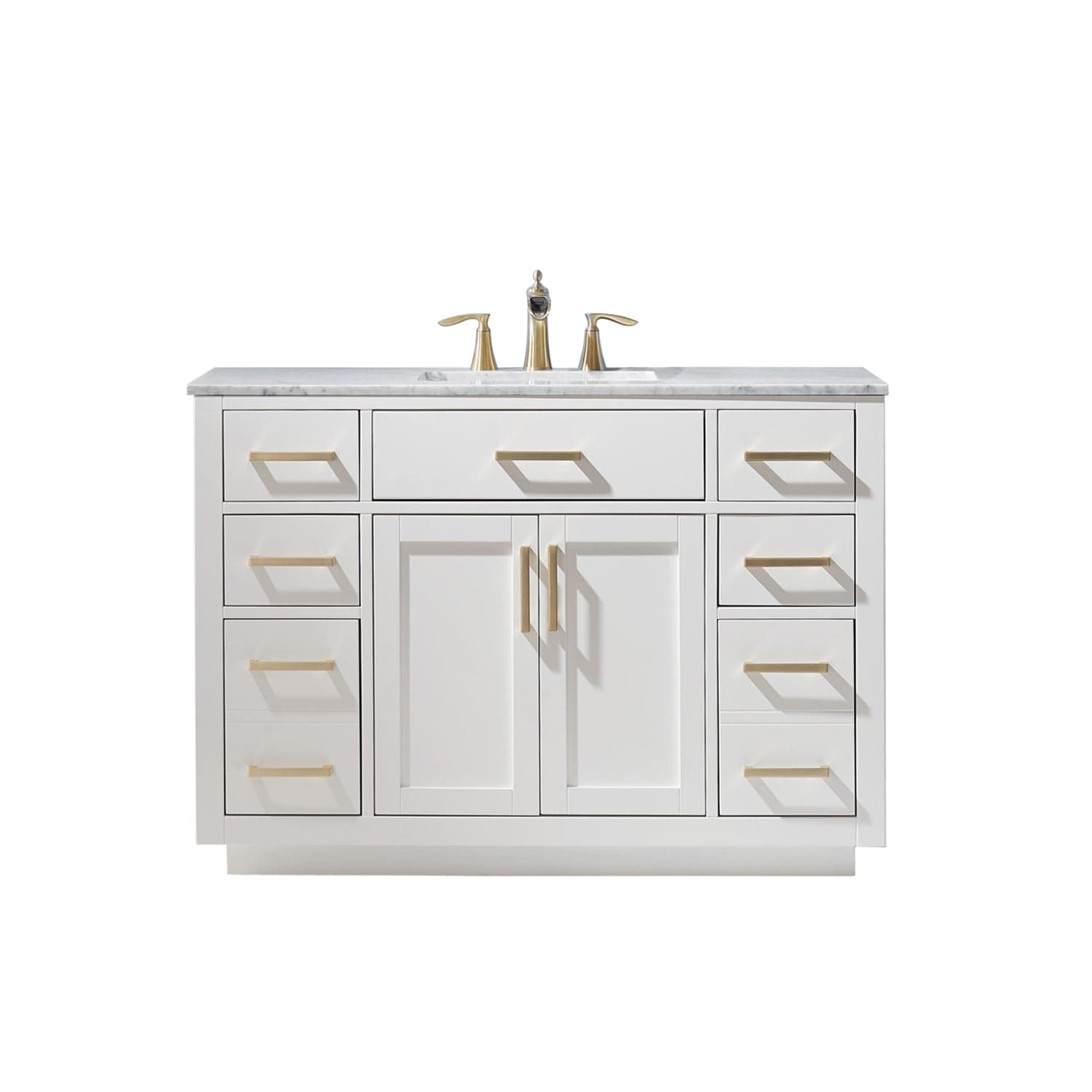 Altair Ivy 48" Single Bathroom Vanity Set in White and Carrara White Marble Countertop without Mirror 531048-WH-CA-NM - Molaix631112971201Vanity531048-WH-CA-NM