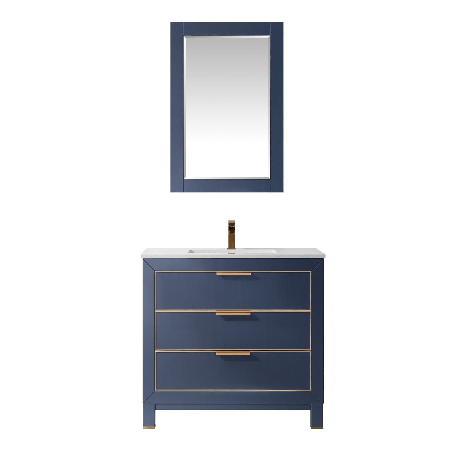 Altair Jackson 36" Single Bathroom Vanity Set in Royal Blue and Composite Carrara White Stone Countertop with Mirror 533036-RB-AW - Molaix631112971577Vanity533036-RB-AW