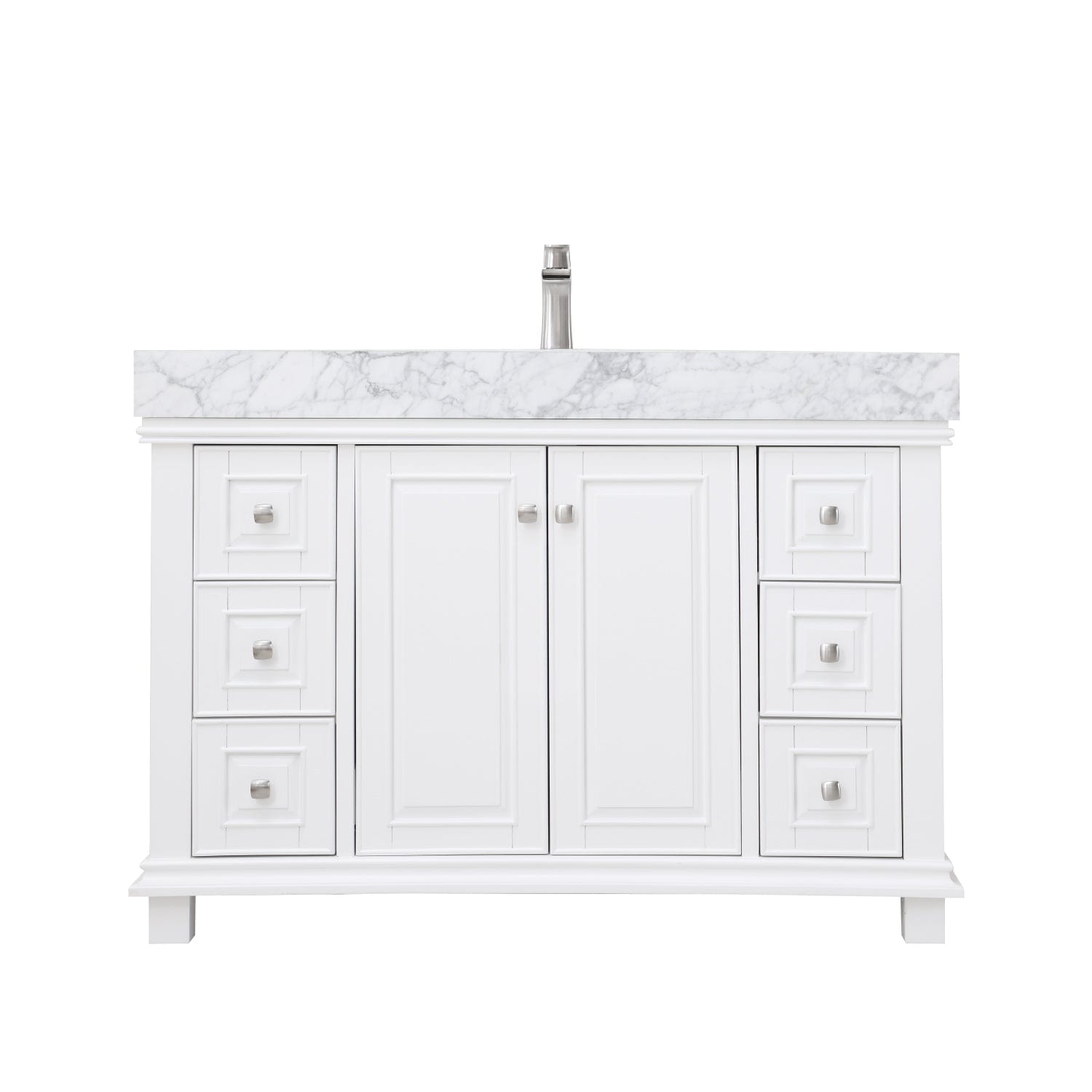 Altair Jardin 48" Single Bathroom Vanity Set in White and Carrara White Marble Countertop without Mirror 539048-WH-CA-NM - Molaix631112971027Vanity539048-WH-CA-NM