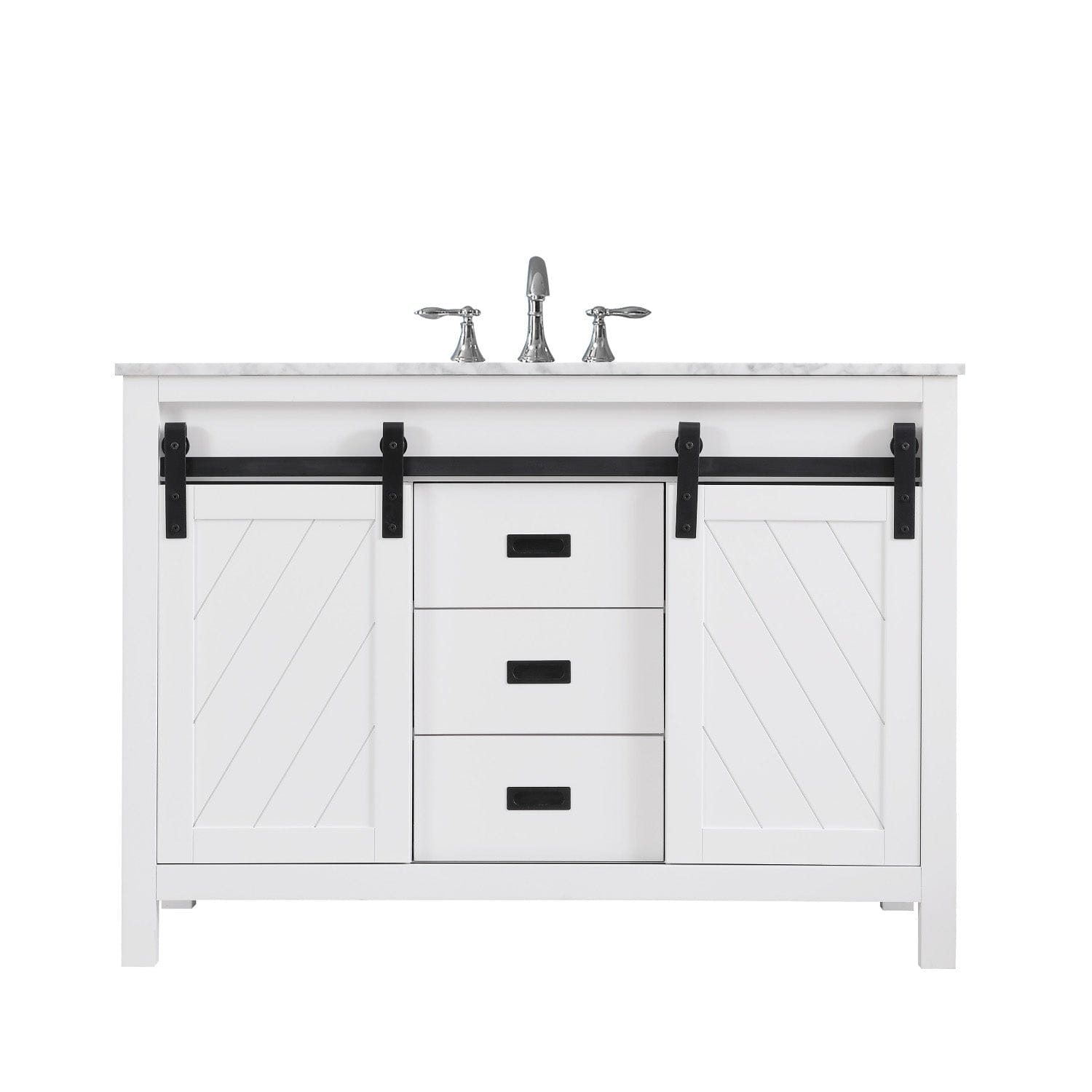 Altair Kinsley 48" Single Bathroom Vanity Set in White and Carrara White Marble Countertop without Mirror 536048-WH-CA-NM - Molaix631112970501Vanity536048-WH-CA-NM