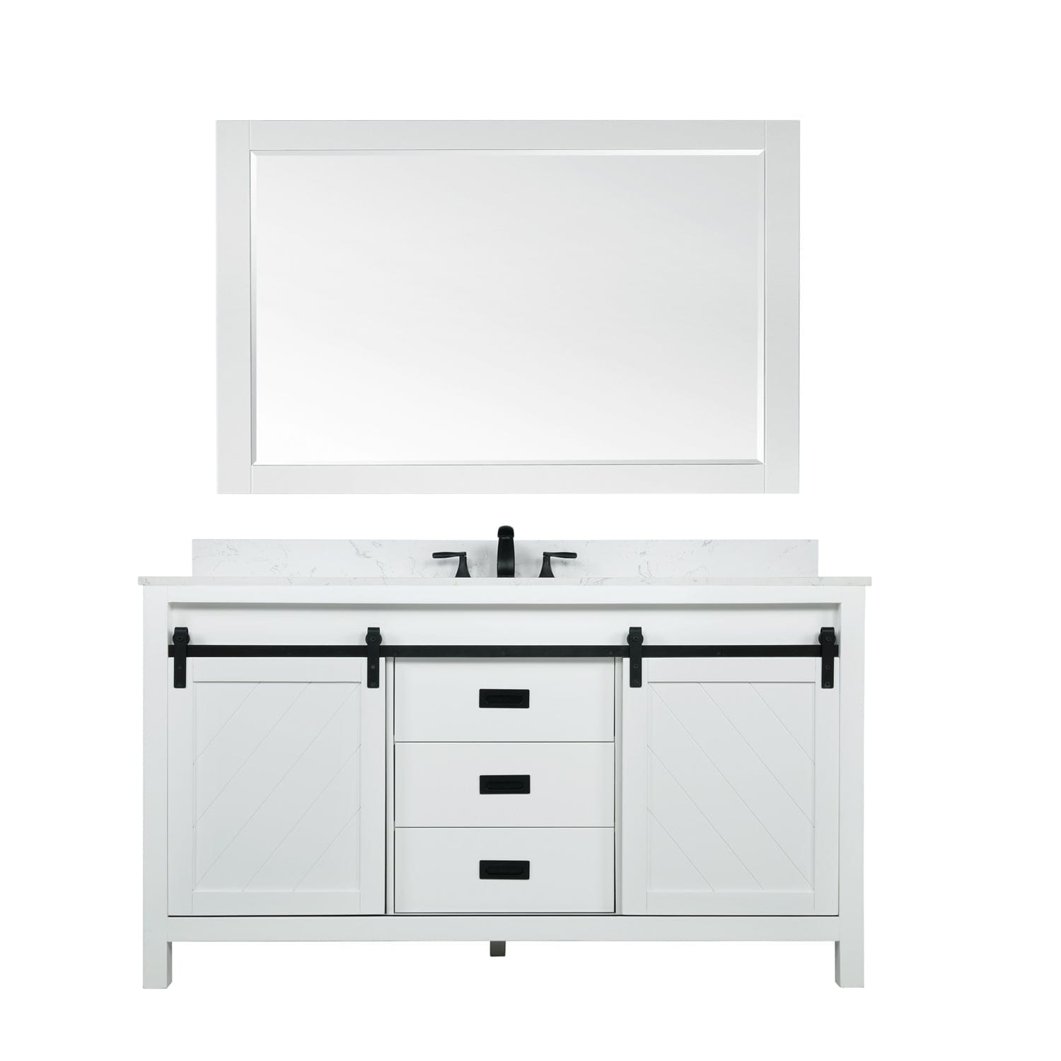 Altair Kinsley 60" Single Bathroom Vanity Set in White and Carrara White Marble Countertop with Mirror 536060S-WH-AW - Molaix696952511277Vanity536060S-WH-AW