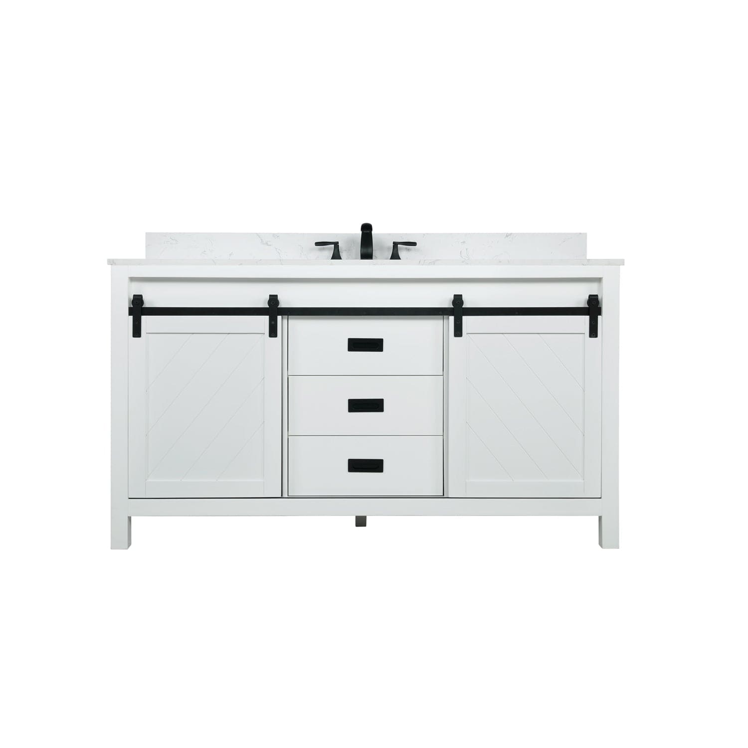 Altair Kinsley 60" Single Bathroom Vanity Set in White and Carrara White Marble Countertop without Mirror 536060S-WH-AW-NM - Molaix696952511284Vanity536060S-WH-AW-NM