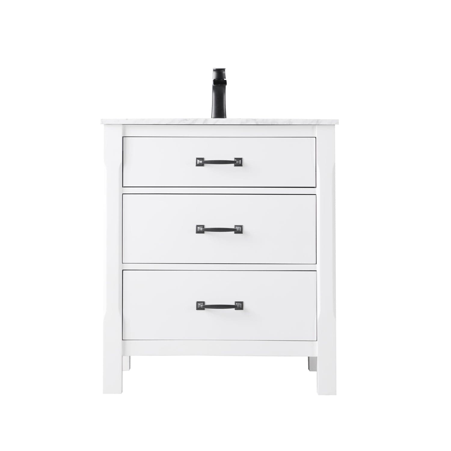 Altair Maribella 30" Single Bathroom Vanity Set in White and Carrara White Marble Countertop without Mirror 535030-WH-CA-NM - Molaix631112970266Vanity535030-WH-CA-NM