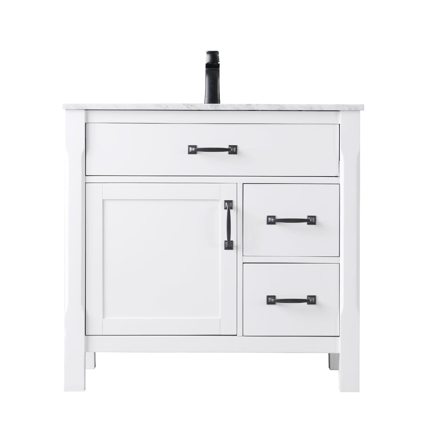 Altair Maribella 36" Single Bathroom Vanity Set in White and Carrara White Marble Countertop without Mirror 535036-WH-CA-NM - Molaix631112970303Vanity535036-WH-CA-NM