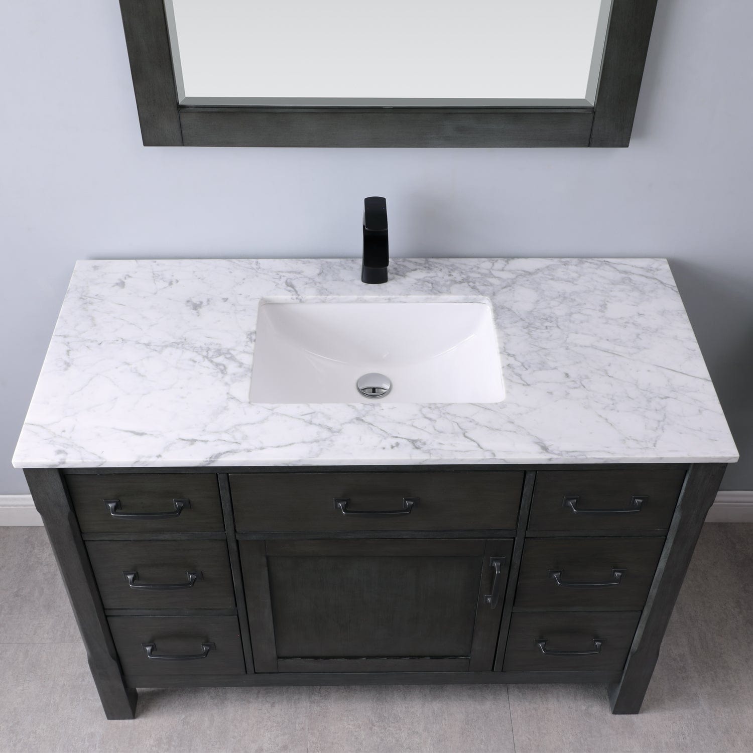 Altair Maribella 48" Single Bathroom Vanity Set in Rust Black and Carrara White Marble Countertop with Mirror 535048-RL-CA - Molaix631112970310Vanity535048-RL-CA
