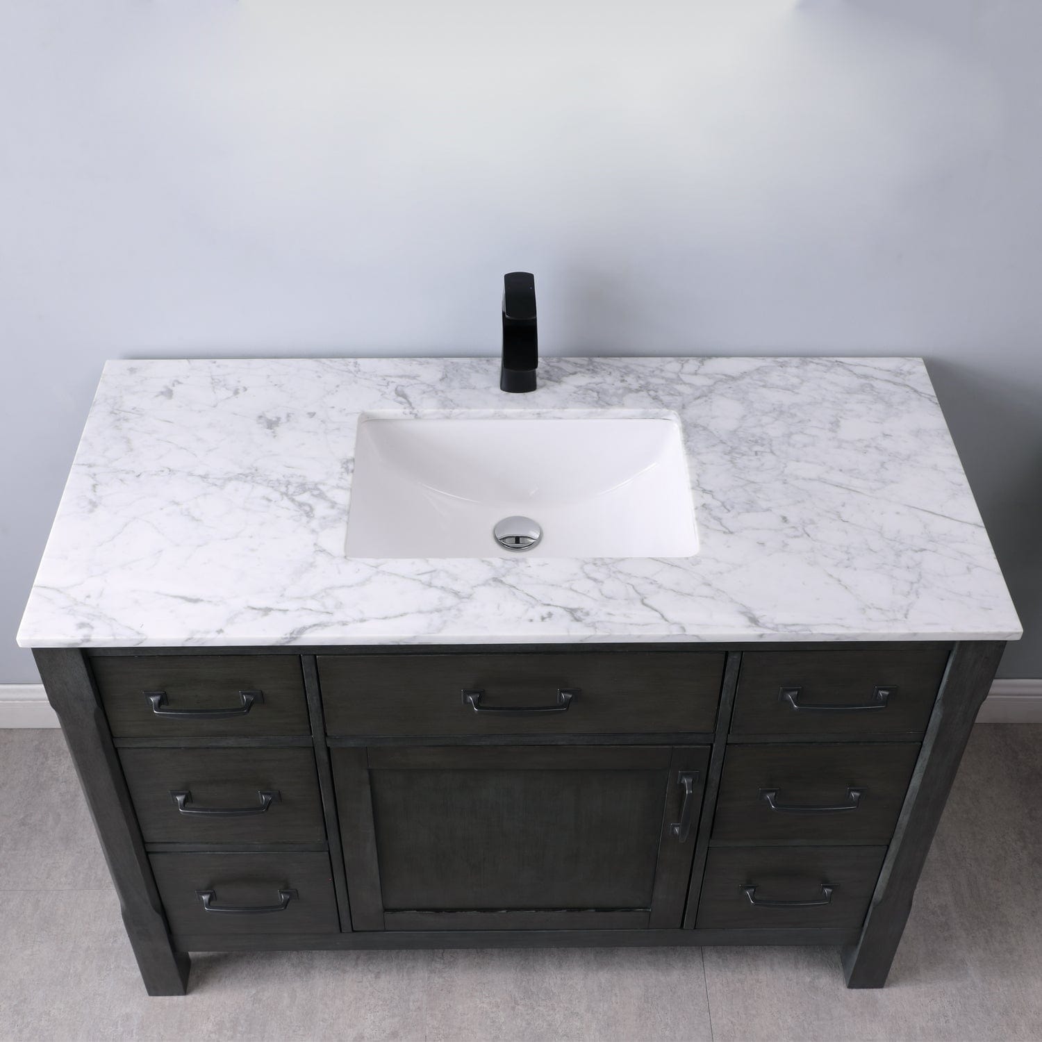 Altair Maribella 48" Single Bathroom Vanity Set in Rust Black and Carrara White Marble Countertop without Mirror 535048-RL-CA-NM - Molaix631112970327Vanity535048-RL-CA-NM