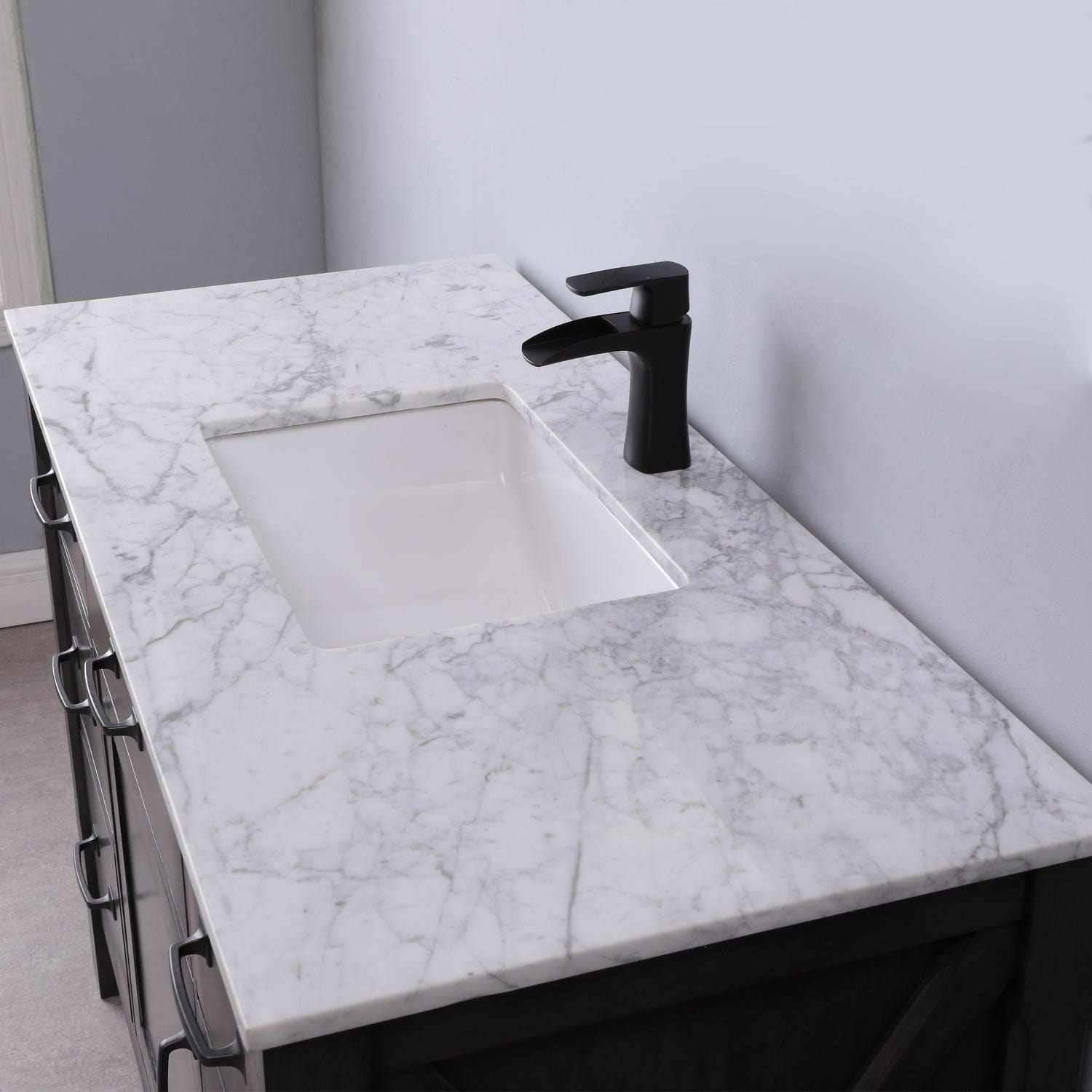 Altair Maribella 48" Single Bathroom Vanity Set in Rust Black and Carrara White Marble Countertop without Mirror 535048-RL-CA-NM - Molaix631112970327Vanity535048-RL-CA-NM