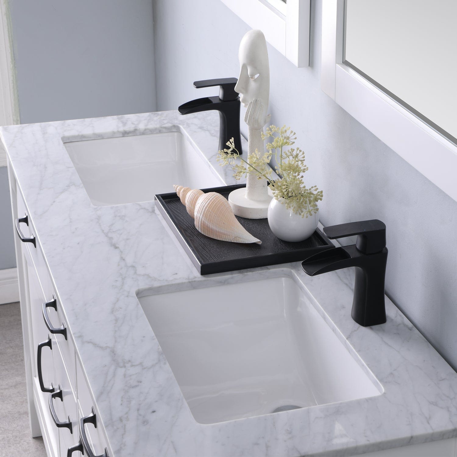 Altair Maribella 60" Double Bathroom Vanity Set in White and Carrara White Marble Countertop with Mirror 535060-WH-CA - Molaix631112970372Vanity535060-WH-CA