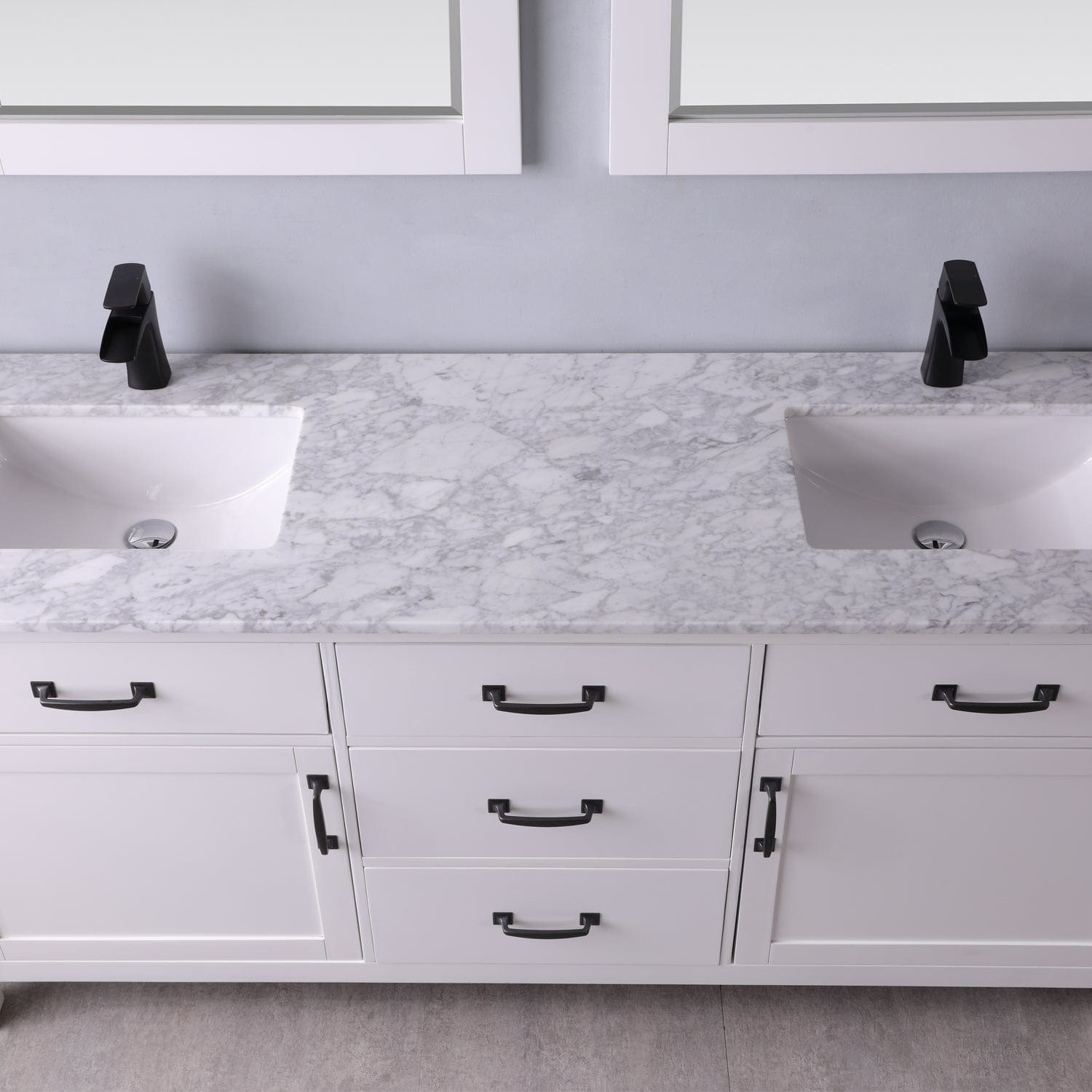 Altair Maribella 72" Double Bathroom Vanity Set in White and Carrara White Marble Countertop with Mirror 535072-WH-CA - Molaix631112970419Vanity535072-WH-CA