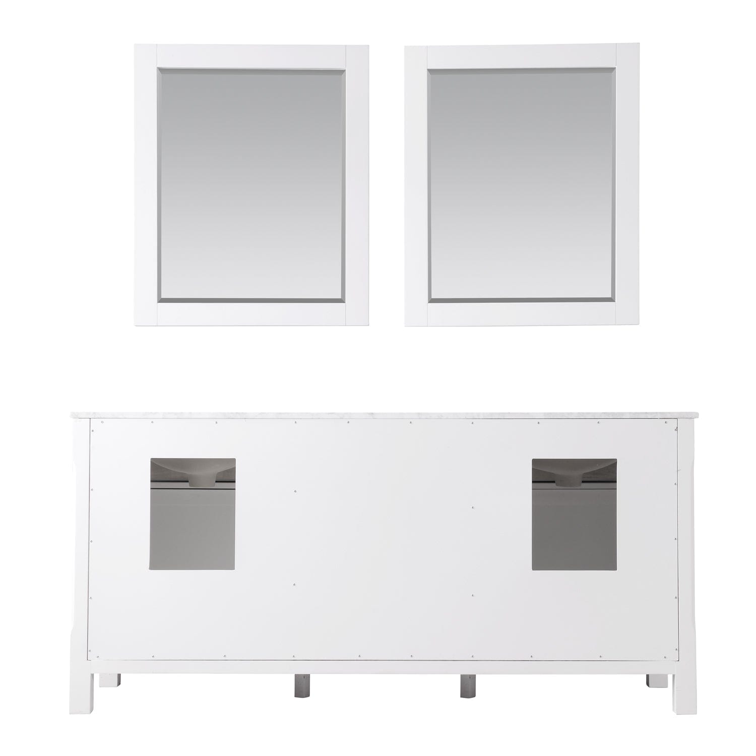 Altair Maribella 72" Double Bathroom Vanity Set in White and Carrara White Marble Countertop with Mirror 535072-WH-CA - Molaix631112970419Vanity535072-WH-CA