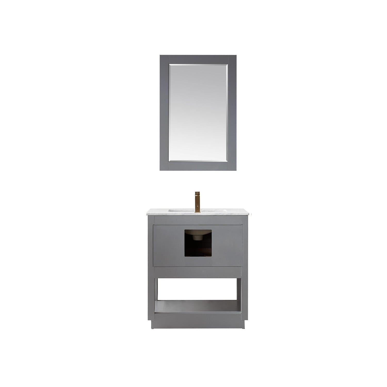 Altair Remi 30" Single Bathroom Vanity Set in Gray and Carrara White Marble Countertop with Mirror 532030-GR-CA - Molaix631112971331Vanity532030-GR-CA