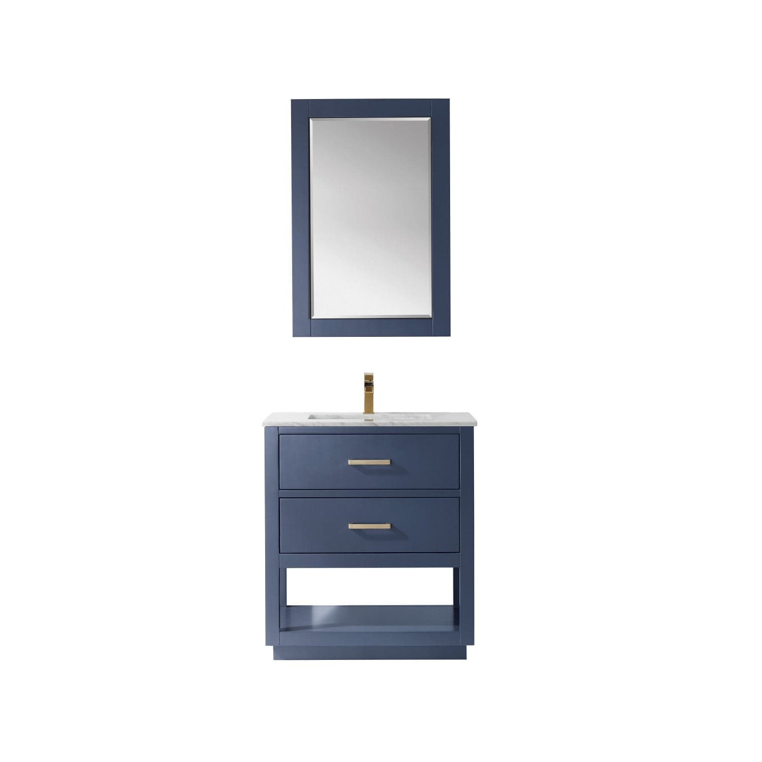 Altair Remi 30" Single Bathroom Vanity Set in Royal Blue and Carrara White Marble Countertop with Mirror 532030-RB-CA - Molaix631112971355Vanity532030-RB-CA