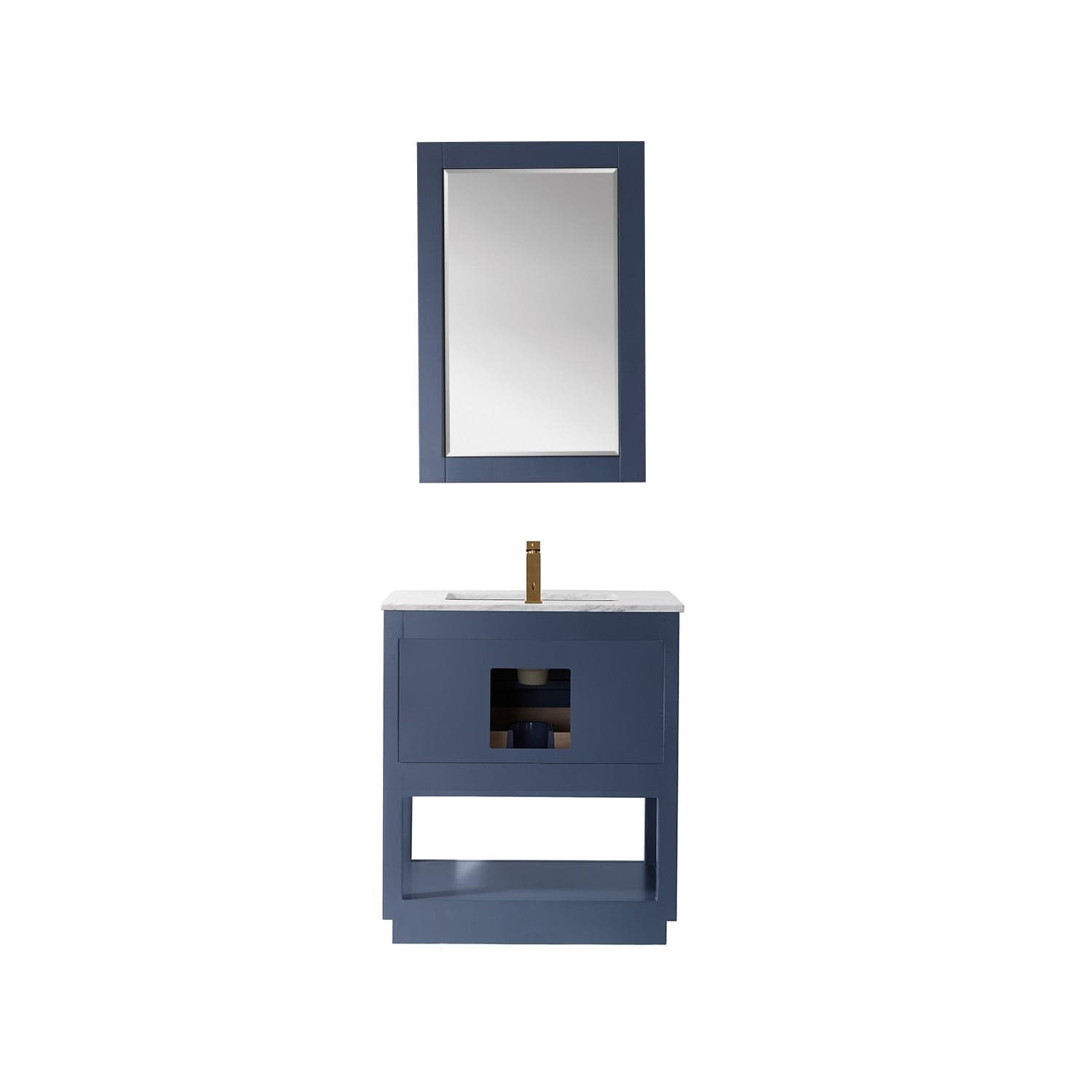 Altair Remi 30" Single Bathroom Vanity Set in Royal Blue and Carrara White Marble Countertop with Mirror 532030-RB-CA - Molaix631112971355Vanity532030-RB-CA