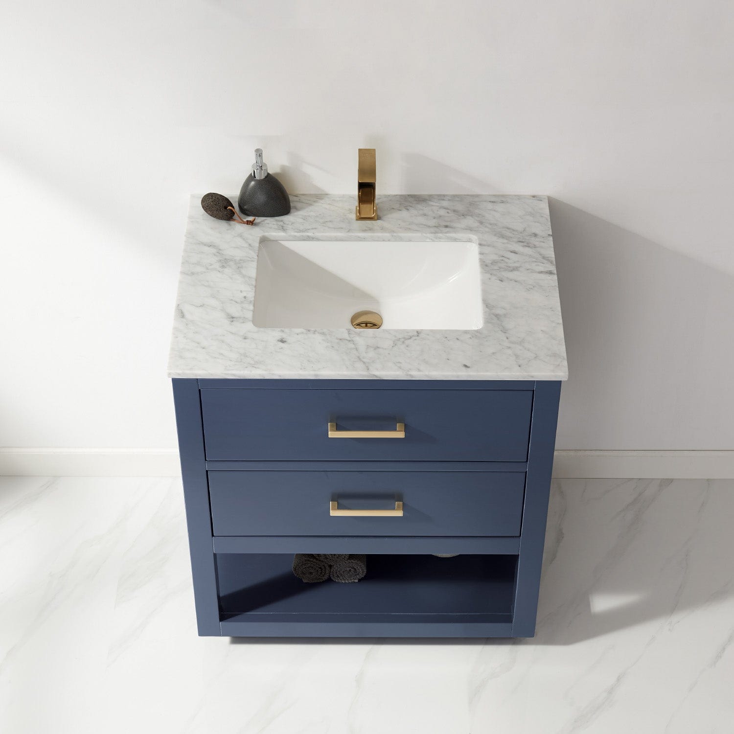 Altair Remi 30" Single Bathroom Vanity Set in Royal Blue and Carrara White Marble Countertop without Mirror 532030-RB-CA-NM - Molaix631112971362Vanity532030-RB-CA-NM