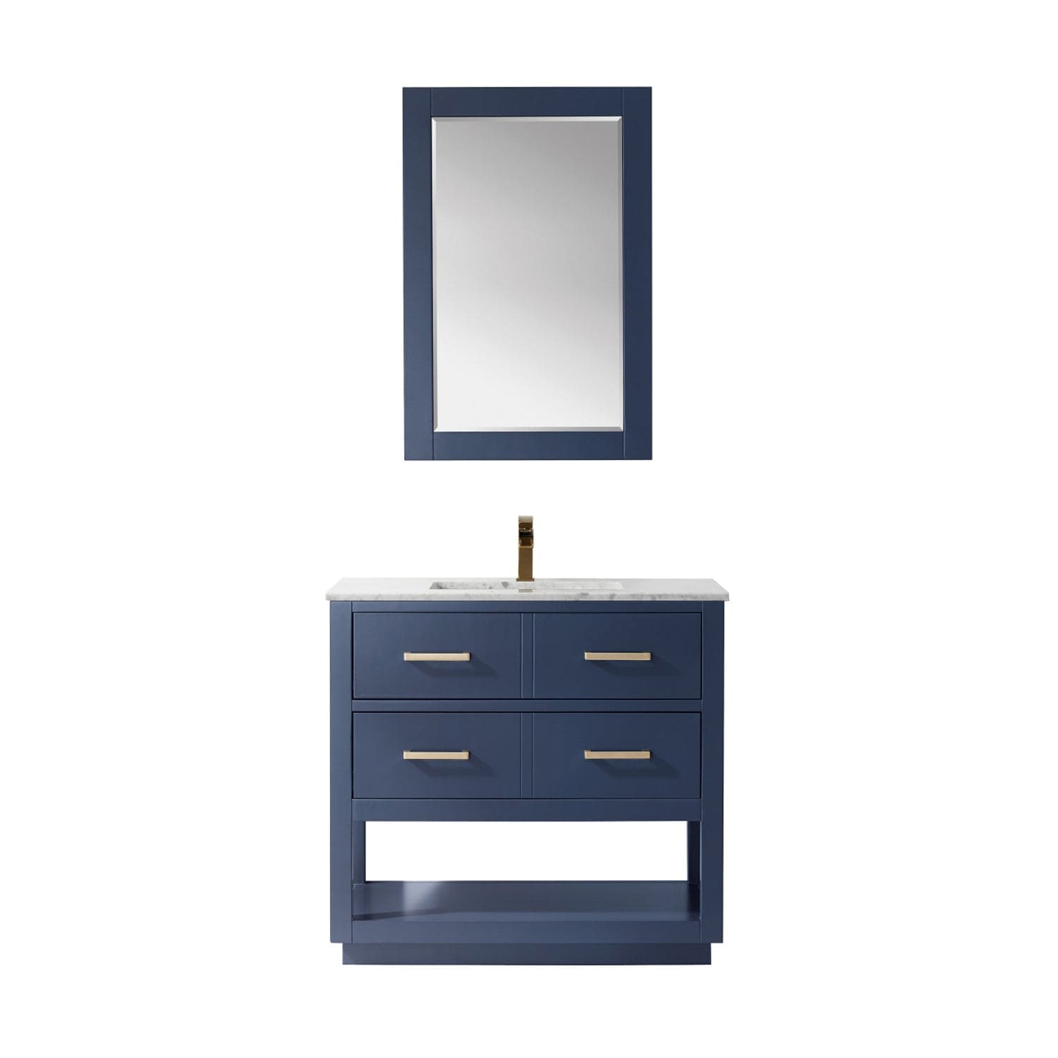 Altair Remi 36" Single Bathroom Vanity Set in Royal Blue and Carrara White Marble Countertop with Mirror 532036-RB-CA - Molaix631112971416Vanity532036-RB-CA